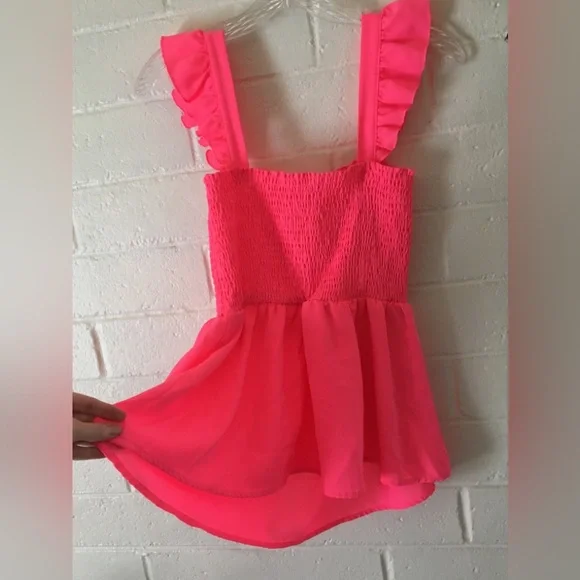 Hot Pink Ruffled Blouse - Picture 6 of 16